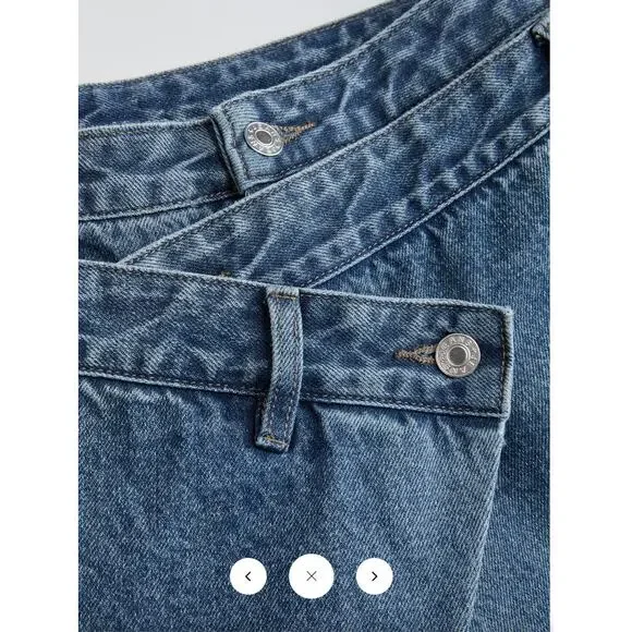 Commense Cross-Front Wide-Leg Jeans Sz L - Picture 4 of 5